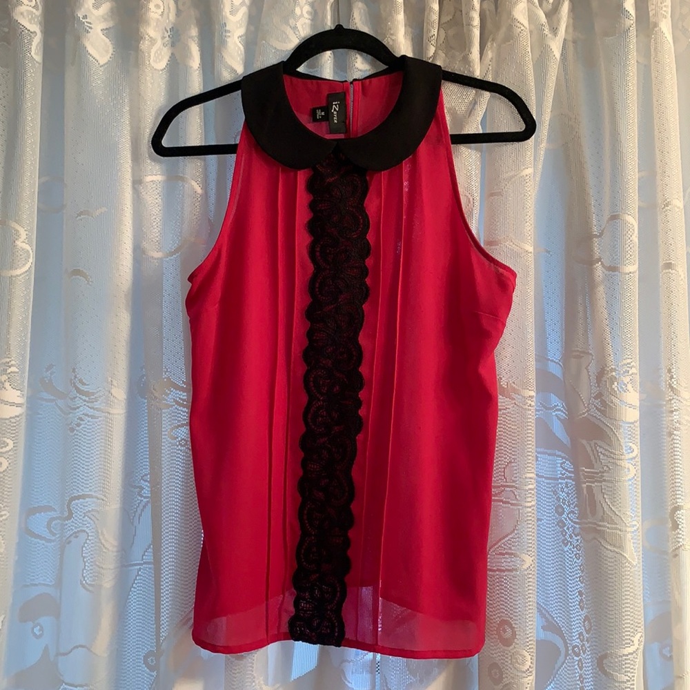 Pink Sleeveless Collared Shirt